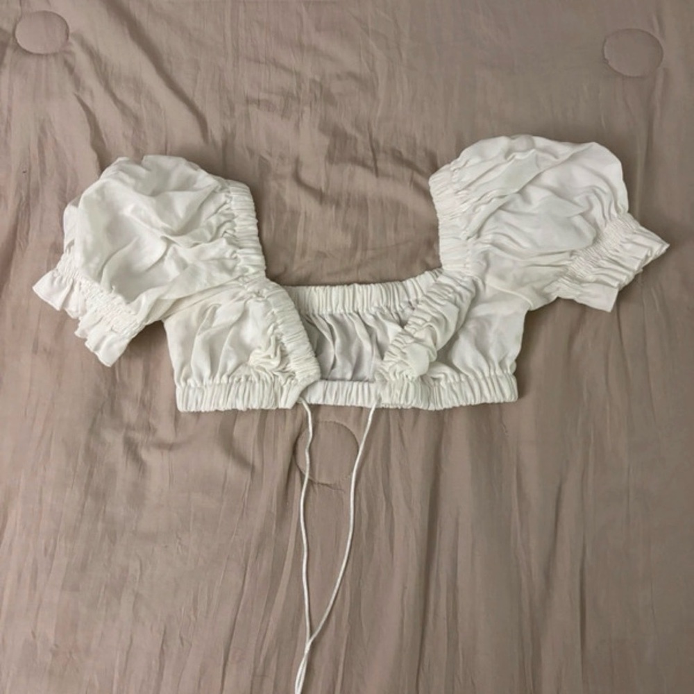 Source Unknown Cream Puff Sleeve Blouse